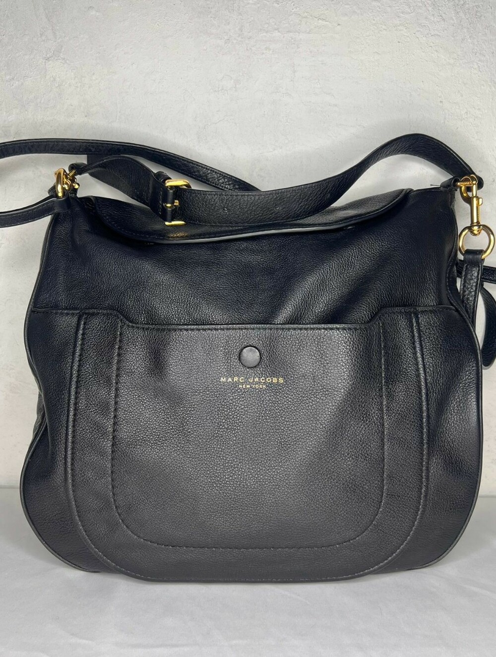Marc Jacobs Black Pebbled Leather Shoulder Bag